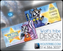 Cartes d'affaires CPE Petite Académie Lanaudière. Wolf's Tribe Design. Repentigny
