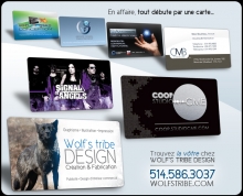 Impression de cartes d'affaires Wolf's Tribe Design. Repentigny