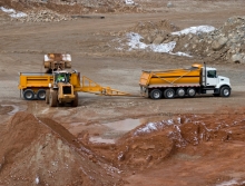 Vue aérienne d'un chantier d'excavation - Cowansville - Lac Brome